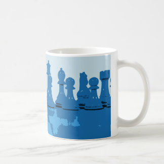 De Café Caneca temático azul da xadrez