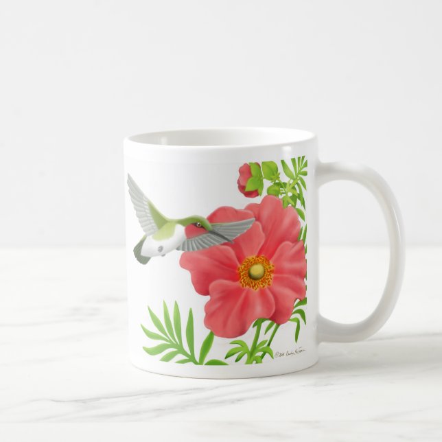 De Café Caneca Throated do colibri do rubi (Direita)