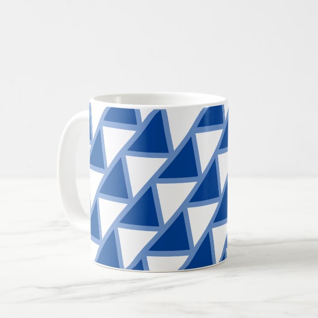 De Café Caneca - Triângulos em Azul (Frente Esquerda)