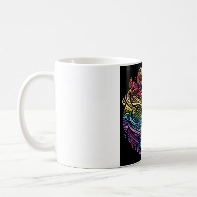 De Café caneca tribal arco-íris estranha (Esquerda)