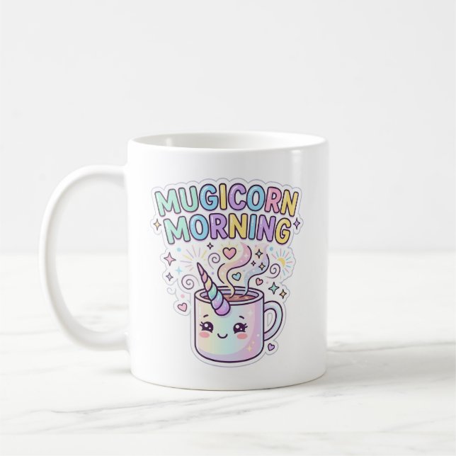 De Café Caneca Unicórnio Manhã Design Gráfico Zazzle Des (Esquerda)