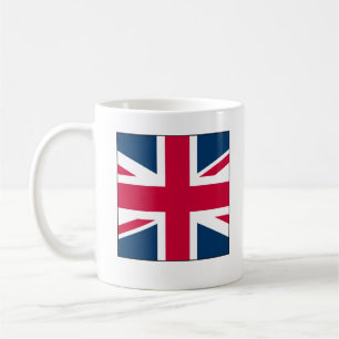 De Café Caneca Union Jack com grande design quadrado 