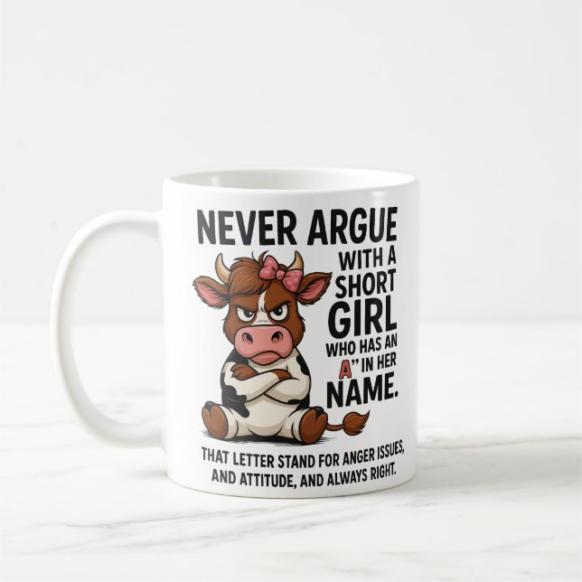 De Café Caneca Vaca Zangada Engraçada – Nunca Discuta com  (Esquerda)