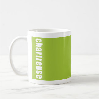 De Café caneca verde-clara contínua com o nome da cor,