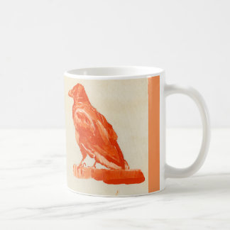 De Café Caneca vermelha bonita do pássaro