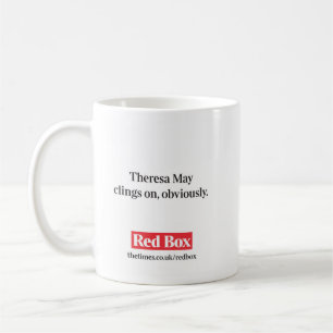 De Café Caneca vermelha da caixa - Theresa maio adere-se