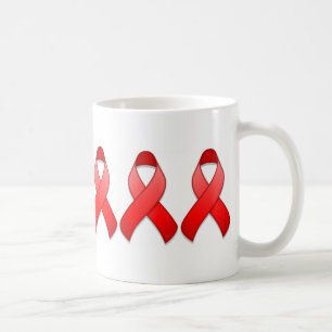 De Café Caneca vermelha da fita da consciência