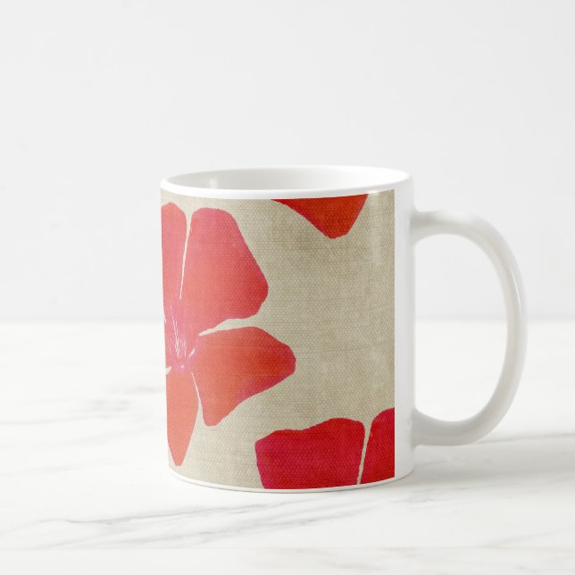 De Café Caneca vermelha da flor (Direita)