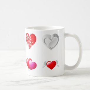 De Café Caneca vermelha do coração