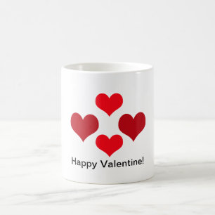 De Café Caneca vermelha dos corações