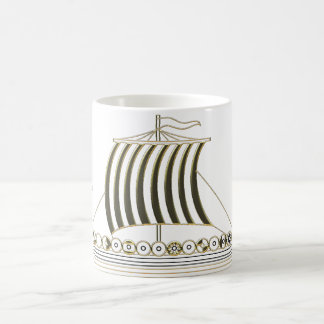 De Café Caneca Viking Longboat Metálico Dourado