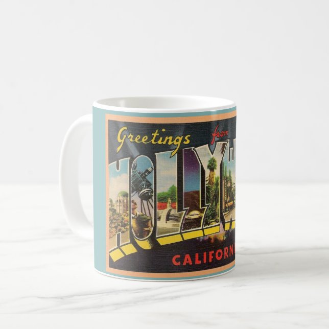 De Café Caneca Vintage Hollywood Califórnia (Frente Esquerda)