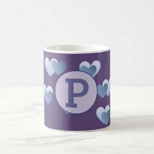 De Café Caneca violeta da letra dos corações