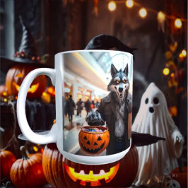 De Café Caneca Wolfie Vai às Compras