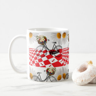 De Café Caneca Xadrez Vermelho Bicicleta Vintage