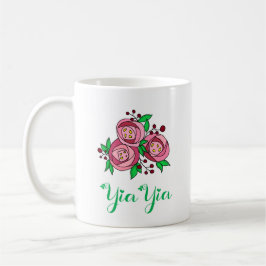 De Café Caneca YiaYia Grega com Rosas