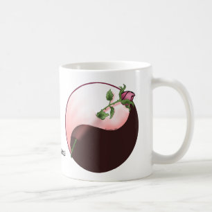 De Café Caneca yin yang Rosa Vermelha
