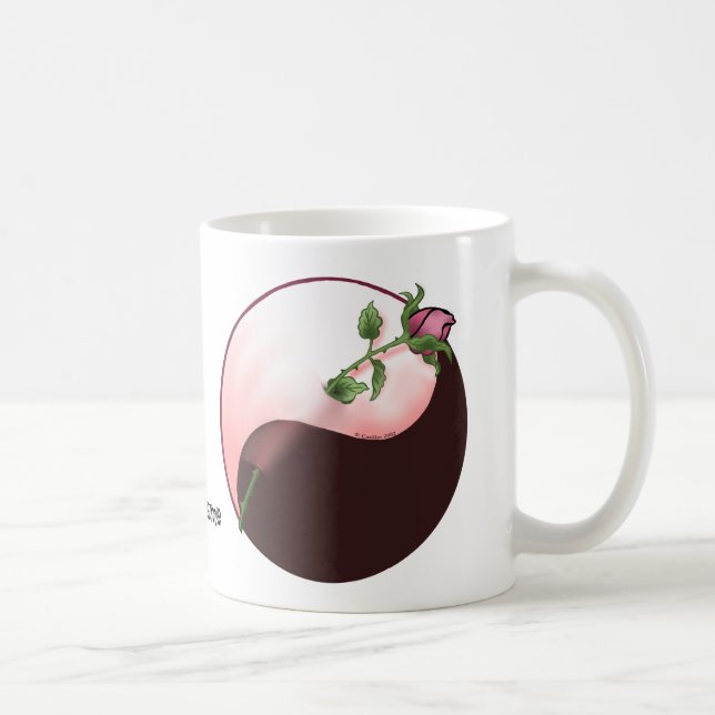 De Café Caneca yin yang Rosa Vermelha (Direita)