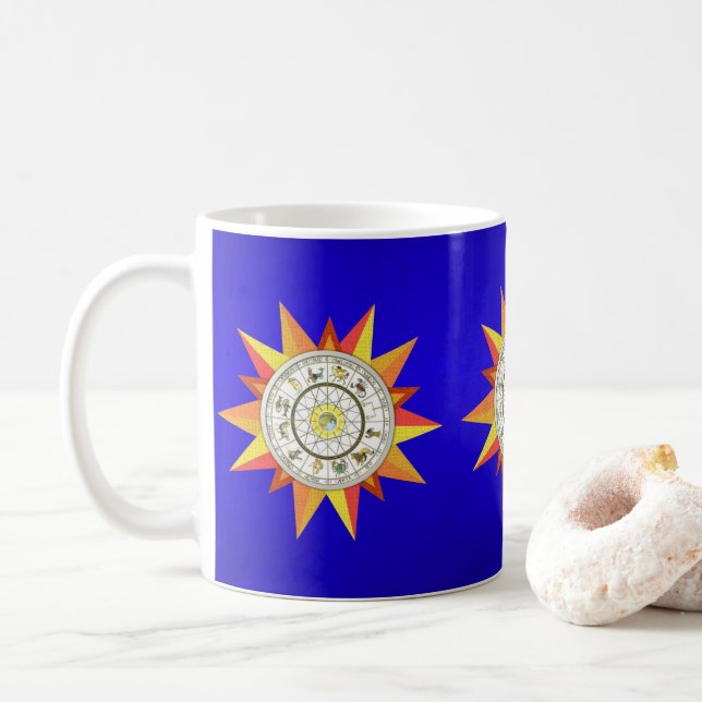 De Café Caneca Zodiac Azul (Com Donut)