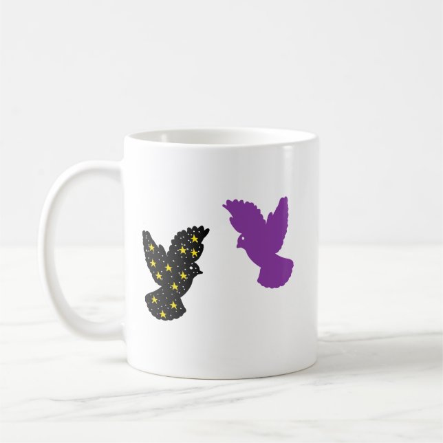 De Café Caneca Zodiac Dois Pássaros • Silhueta Celestial D (Esquerda)
