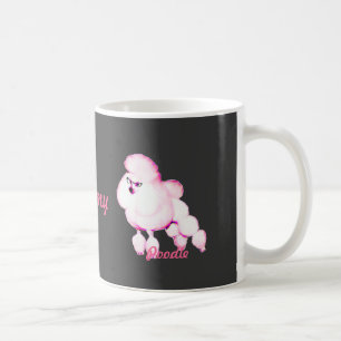 De Café Caniche cor-de-rosa retro com a caneca dos vidros