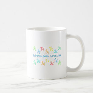 De Café Cão-Balão Cruzando Caneca (Branco, Cor Brilhante)