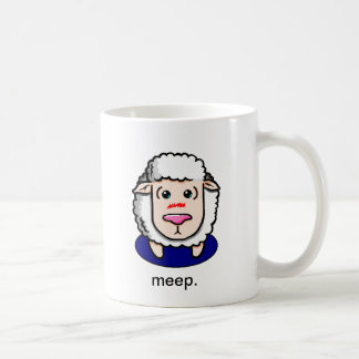 De Café carneiros com a caneca acanhada da mensagem