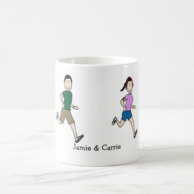De Café Casal Running - caneca personalizada dos desenhos (Centro)