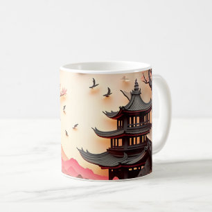 De Café Cena Chinesa Antiga Corta Caneca Castanha