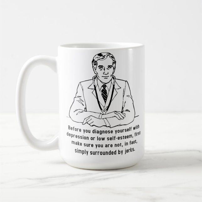 De Café Cercado por Imbecis Caneca Divertida (Esquerda)