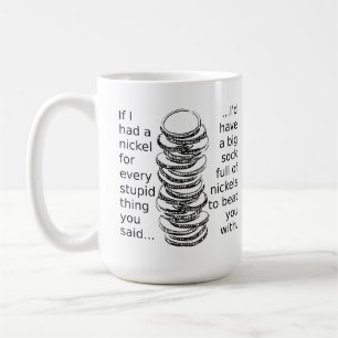 De Café Cheio da peúga da caneca engraçada dos níqueis