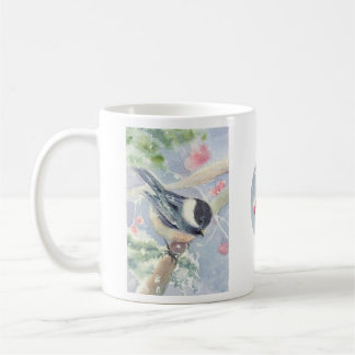 De Café Chickadee e caneca das bagas