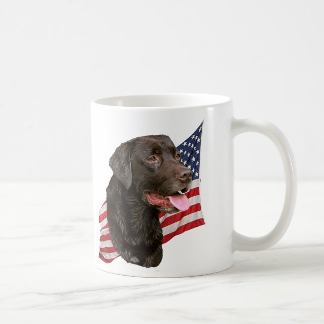 De Café Chocolate labrador retriever e caneca da bandeira (Direita)