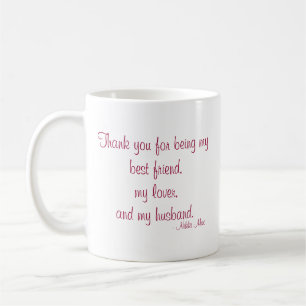 De Café Citações com a caneca do "amor" da mensagem