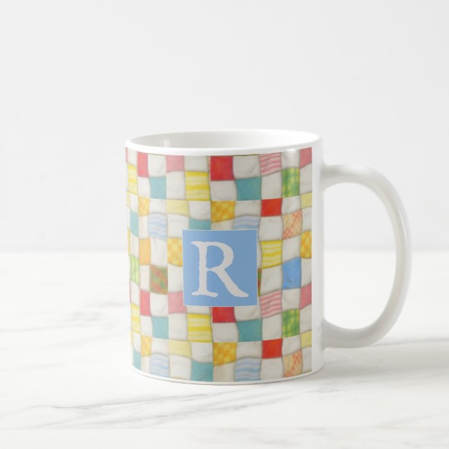 De Café Cobertura Maluca Caneca Branca + Texto / Azul (Direita)