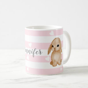 De Café Coelho Rosa Personalizado - Caneca