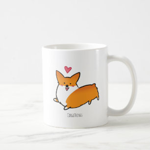 De Café Coisas felizes do Corgi da caneca   dos corações