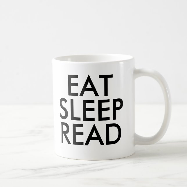 De Café Comer Suspensão Ler caneca | Cute Book Lover Mug (Direita)
