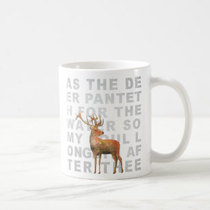 De Café Como a caneca da escritura dos cervos da aguarela