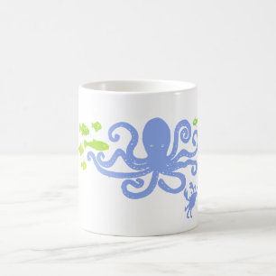 De Café COMO o polvo do azul da caneca