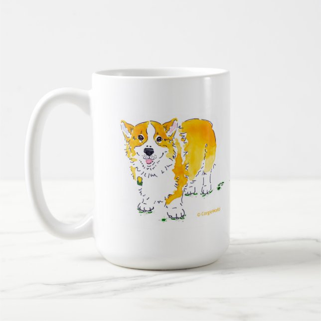 De Café Como os trevos são caneca nascida do Corgi (Esquerda)