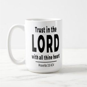 De Café Confie no Senhor Provérbios 3 5 KJV Caneca Cristã