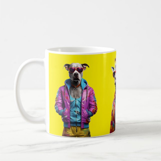 De Café Cool Crew – Caneca Amarela do Animal Squad Colour- (Esquerda)