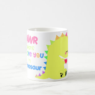 De Café COPO bonito RAWR da CANECA do dinossauro