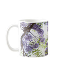 Copo floral da caneca da flor roxa das glicínias