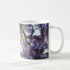 De Café Copo floral da caneca da flor roxa das glicínias