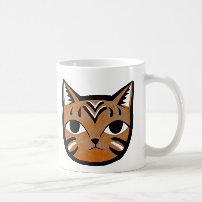 De Café Copo gráfico da caneca do gato original alaranjado (Direita)