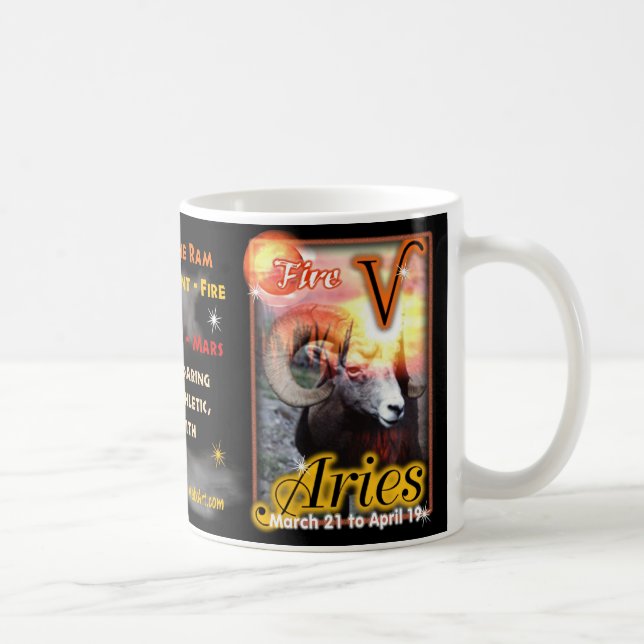 De Café Copo ou caneca do zodíaco do Aries (Direita)