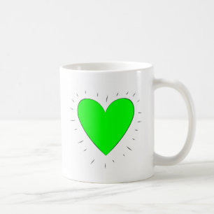 De Café Coração verde - caneca
