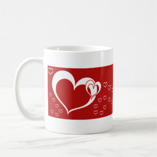 De Café Corações brancos - caneca